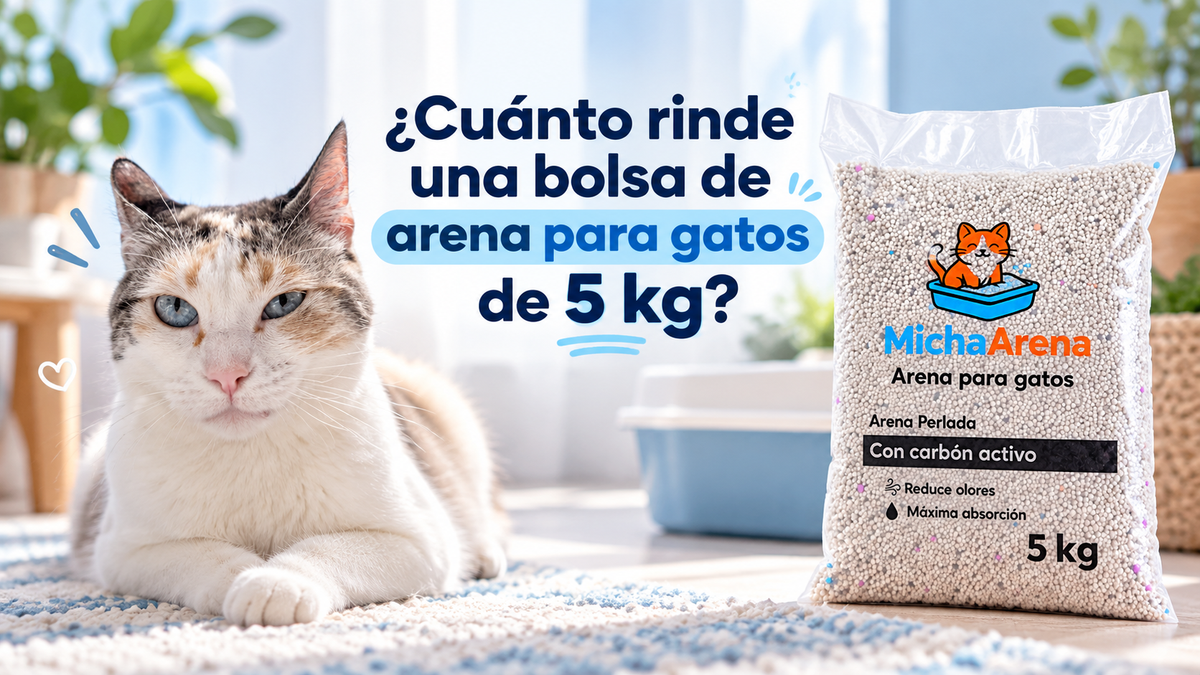 ¿Cuánto rinde una bolsa de arena para gatos de 5 kg?